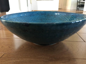 Hand Made & Painted Clay Bowl Blue/Teel - Afghan Gifts Shop