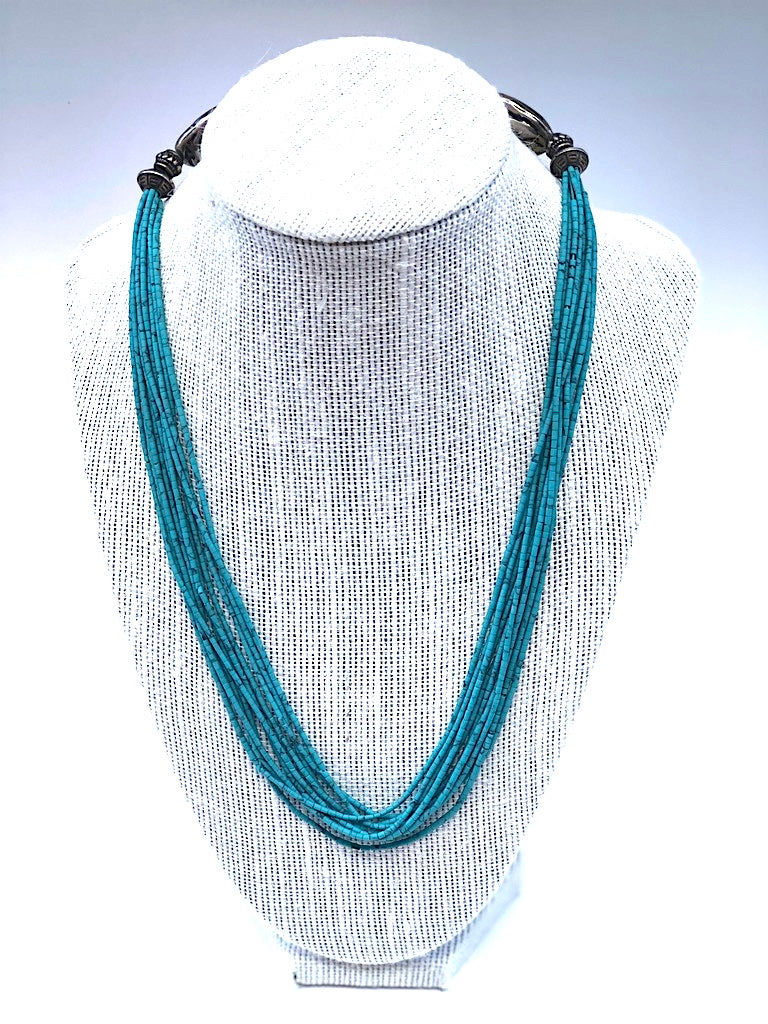 Luxury Turquoise on Silver Necklace - 24 G - Afghan Gifts Shop
