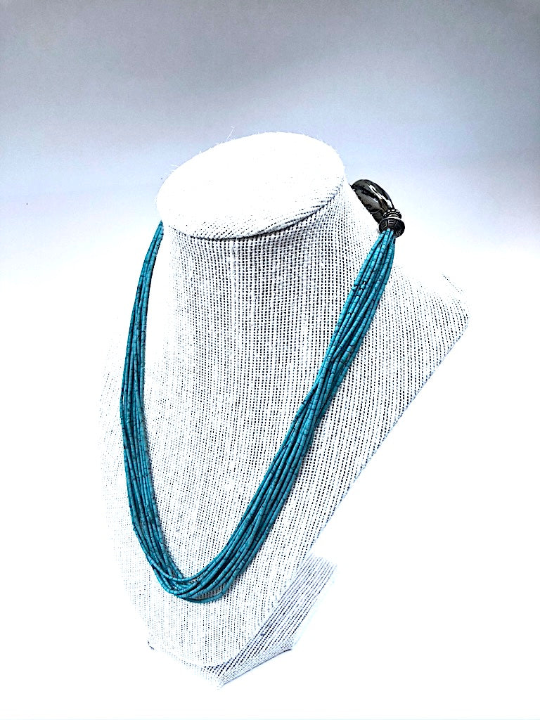 Luxury Turquoise on Silver Necklace - 24 G - Afghan Gifts Shop