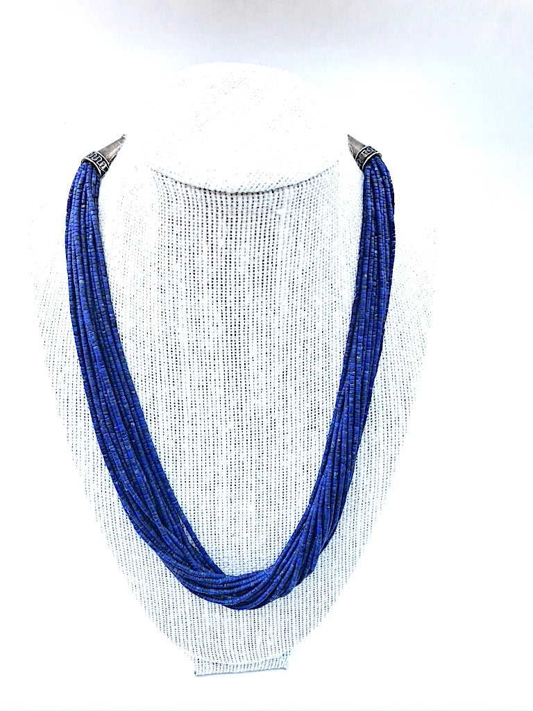 Luxury Lapis Lazuli, on Silver Necklace - 58 G - Afghan Gifts Shop