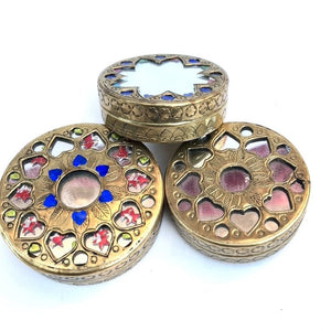 Hand Painted, Mirrored Tin (for Herbs, Spices, Snuff) Collection - Afghan Gifts Shop