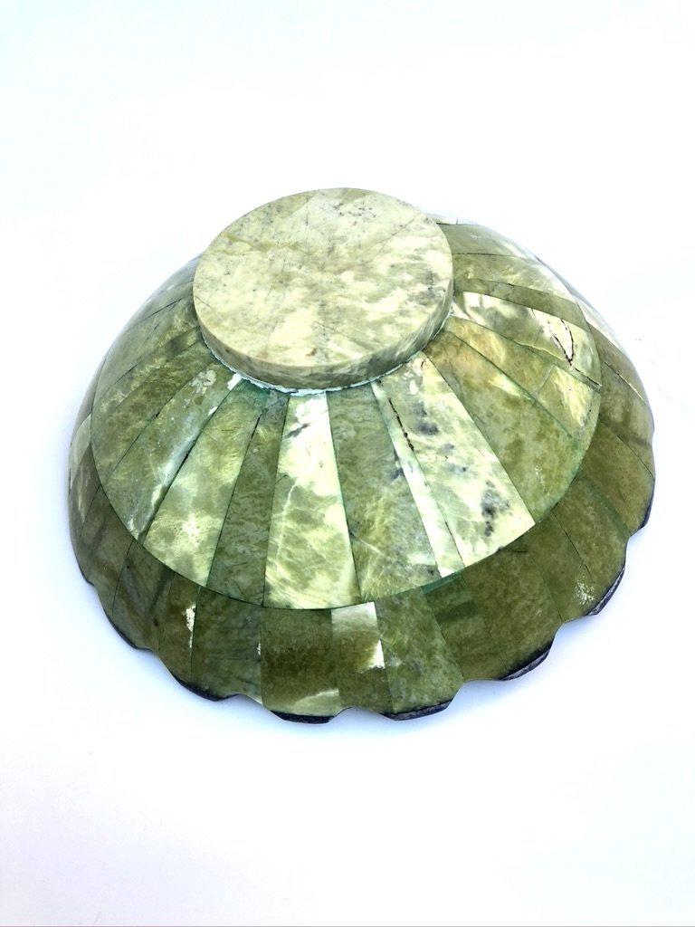 Gemstone Bowl, Green Marble and Lapis Lazuli - Afghan Gifts Shop
