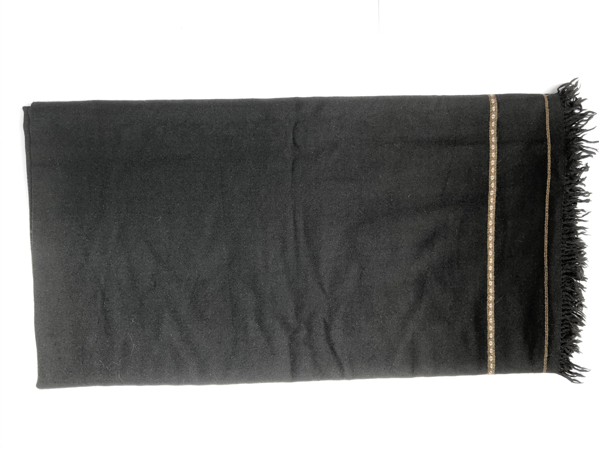 Patoo Shawl, Hand-woven,with Embroidered Borders Black Color - Afghan Gifts Shop