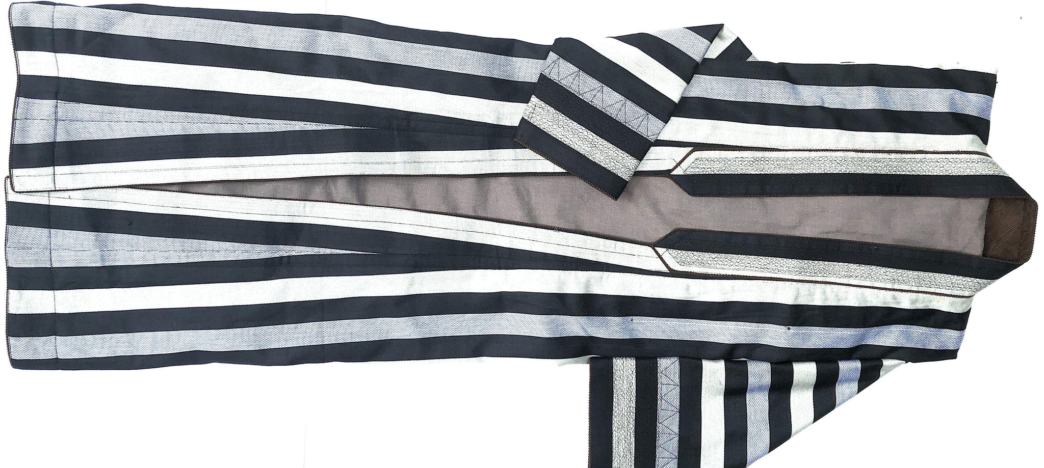 Chapan Jeelak, Striped Black and Silver - Afghan Gifts Shop